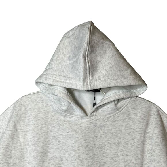 White Fox Hoodie Womens S/M Grey Marle Decade Classics Los Angeles Oversized - Picture 11 of 14